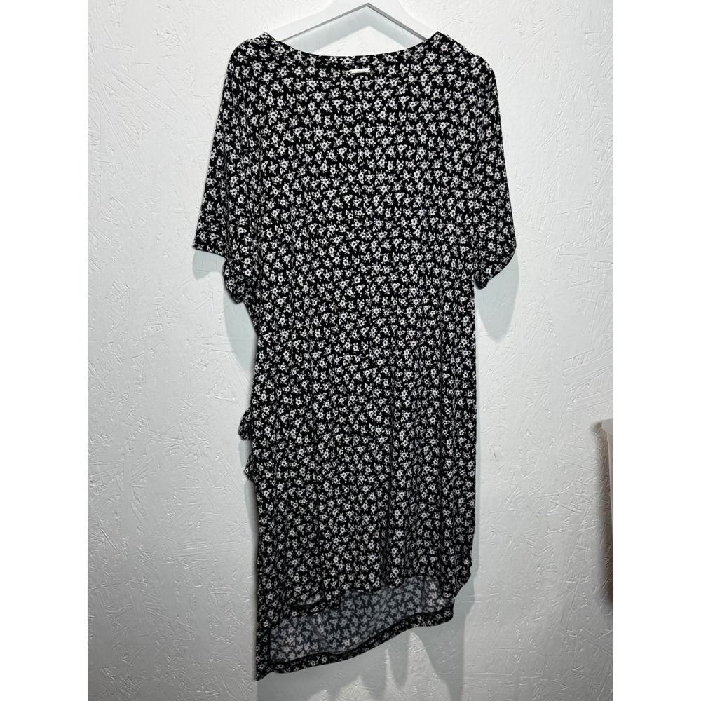 Michael Michael Kors Womens 3X Black White Floral Side Tie Asymmetrical Dress - Picture 3 of 3